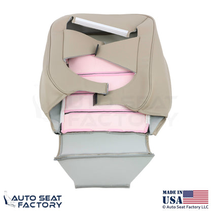 1999-2001 Fits Lincoln Town Car Genuine Leather Passenger Covers Lt. Parchment - OEM-Style Replacement Seat Cover