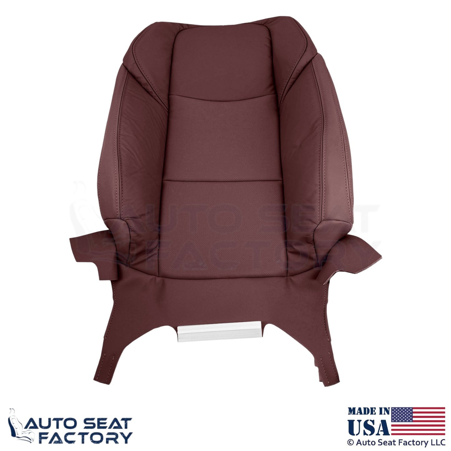 2013-2019 Fits Cadillac ATS Leather Perf Front Driver Top Seat Cover Morello Red - OEM-Style Replacement Seat Cover