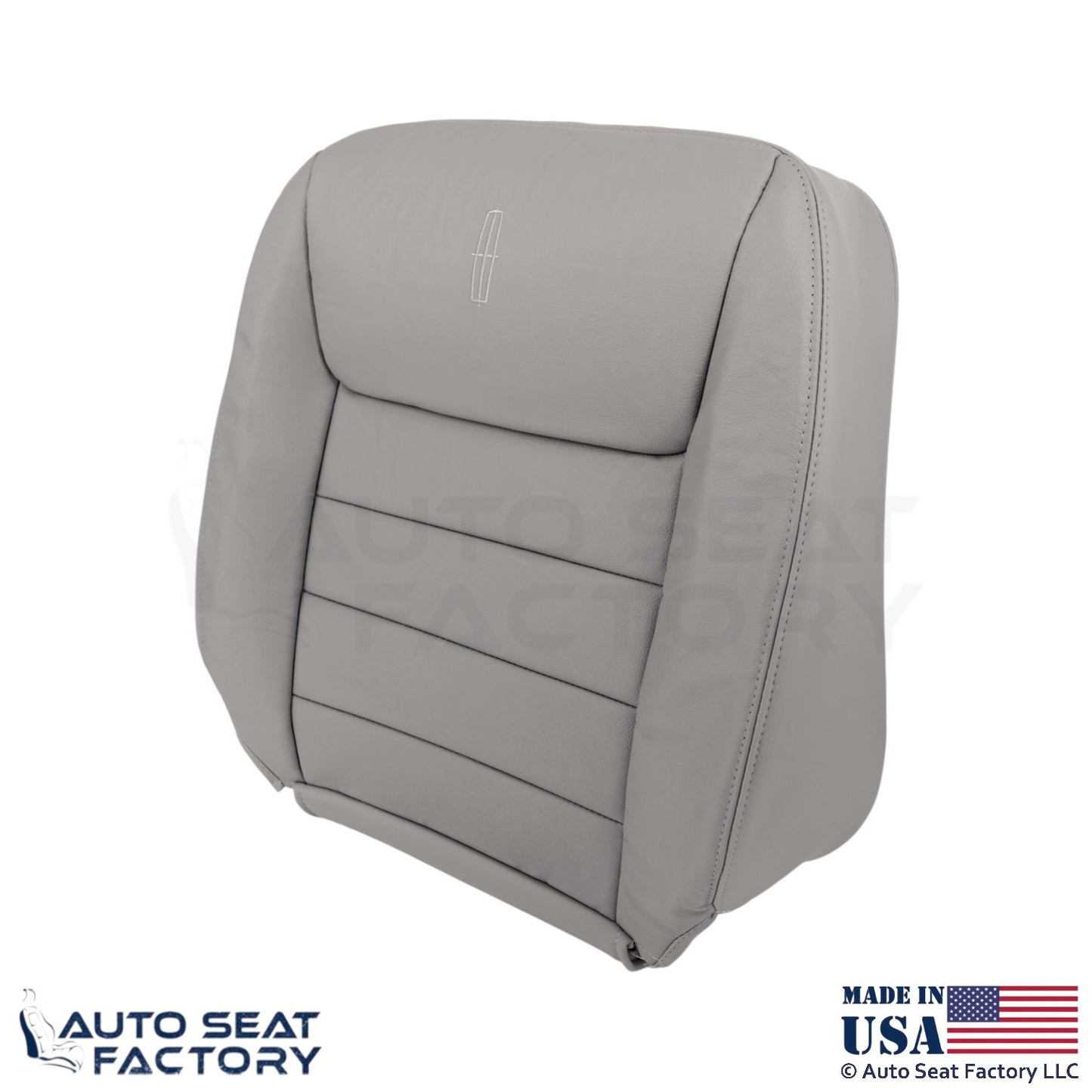 1999-2001 Fits Lincoln Town Car Genuine Leather Front Seat Covers Light Graphite - OEM-Style Replacement Seat Cover