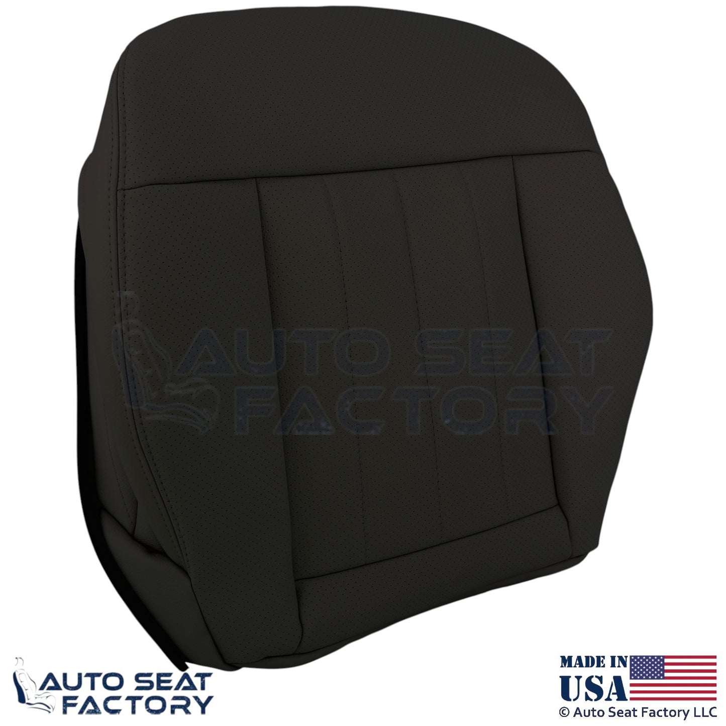 2010-16 For Mercedes Benz E550 Genuine Leather Perf Passenger Bottom Cover Black - OEM-Style Replacement Seat Cover