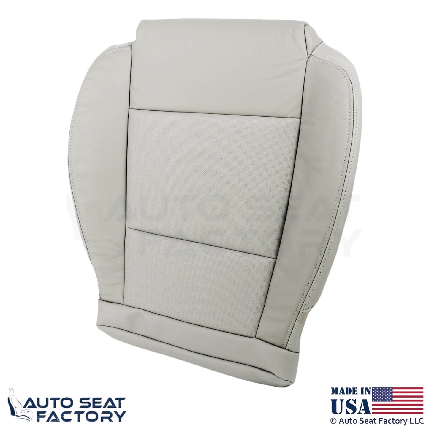 2013-2019 Fits Cadillac ATS Leatherette Front Bottom Seat Covers Light Platinum - OEM-Style Replacement Seat Cover