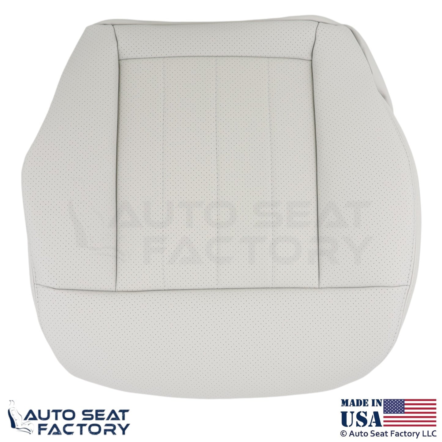 2014-2016 Fits Mercedes Benz E550 E350 Genuine Leather Perf. Bottom Covers Gray - OEM-Style Replacement Seat Cover