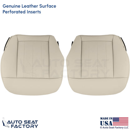 2010-2013 Fits Mercedes Benz E550 E350 Genuine Leather Perf Bottom Covers Almond - OEM-Style Replacement Seat Cover