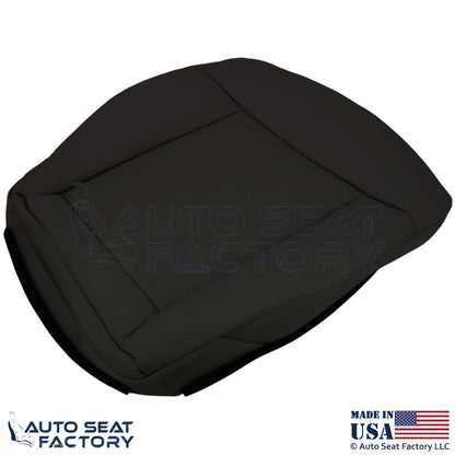 2010-2016 Fits Mercedes Benz E550 E350 Genuine Leather Perf. Bottom Covers Black - OEM-Style Replacement Seat Cover