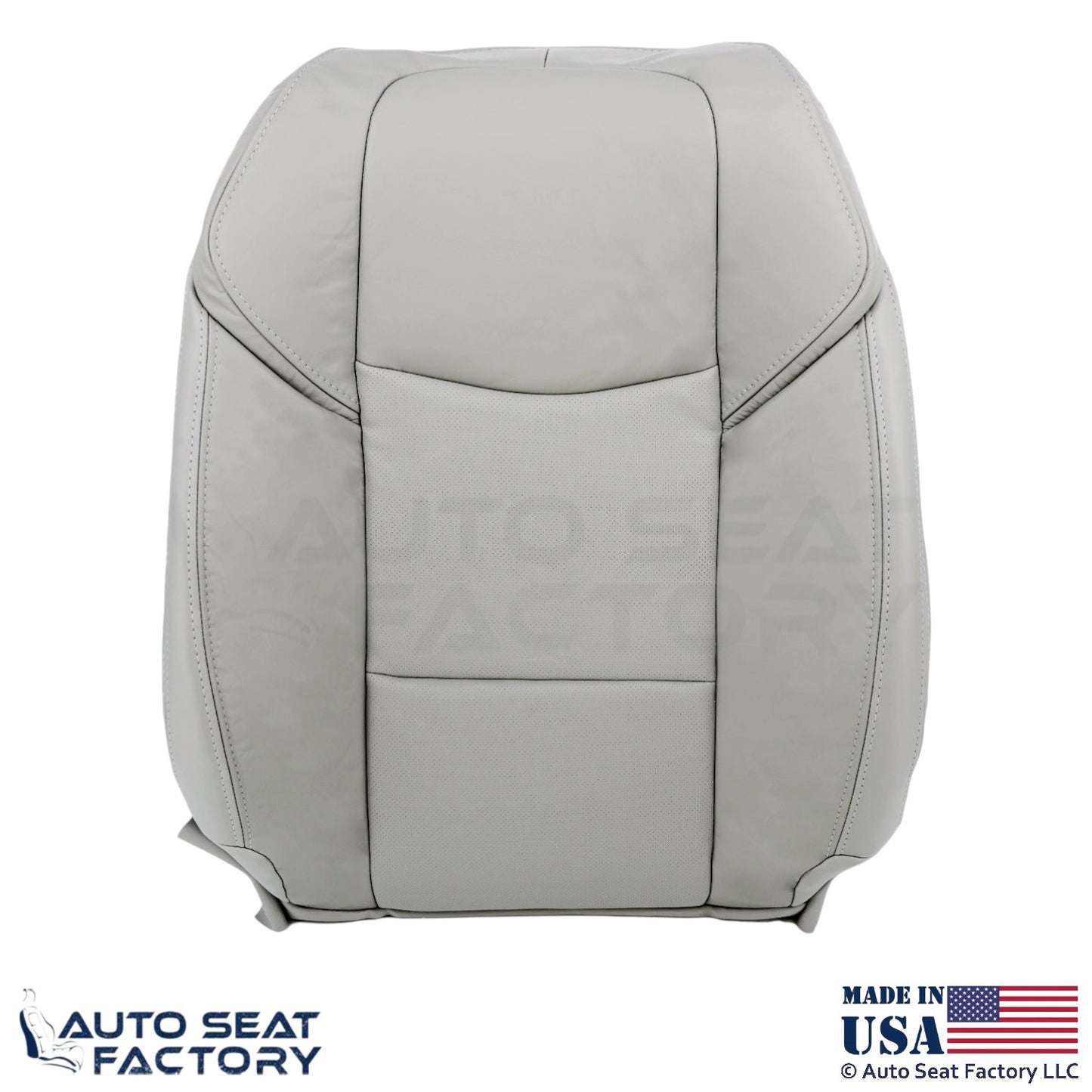 2013-2019 Fits Cadillac ATS Leather Front Top Seat Covers Light Platinum - OEM-Style Replacement Seat Cover