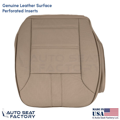 2010-2013 Fits Mercedes Benz R-Class Genuine Leather Driver Bottom Cover Tan - OEM-Style Replacement Seat Cover