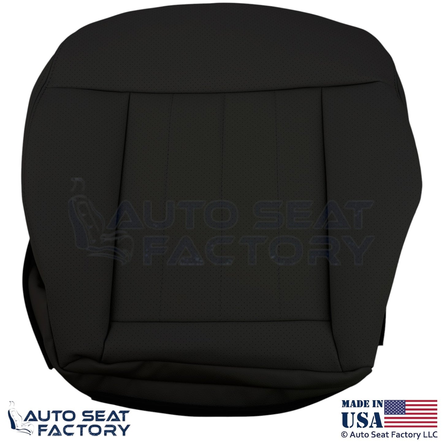 2010-16 For Mercedes Benz E550 Genuine Leather Perf Passenger Bottom Cover Black - OEM-Style Replacement Seat Cover
