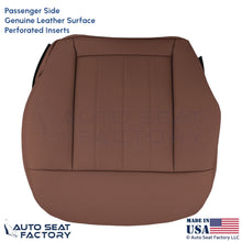 2010-16 For Mercedes Benz E550 Genuine Leather Perf Passenger Bottom Cover Brown - OEM-Style Replacement Seat Cover