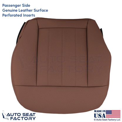 2010-16 For Mercedes Benz E550 Genuine Leather Perf Passenger Bottom Cover Brown - OEM-Style Replacement Seat Cover