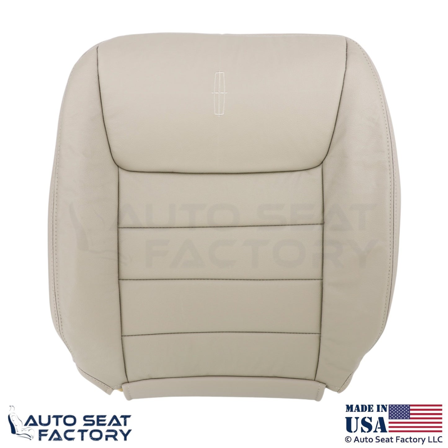 1999-2001 Fits Lincoln Town Car Genuine Leather Passenger Covers Lt. Parchment - OEM-Style Replacement Seat Cover