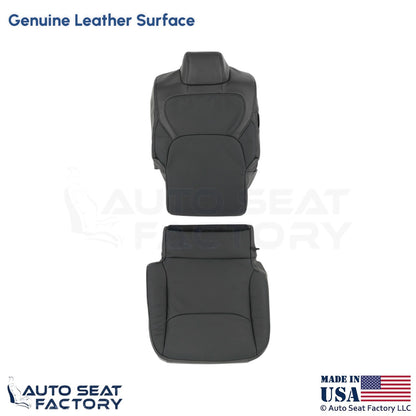 2020 Fits Dodge Ram 1500 Quad Cab Genuine Leather Front Jump Seat Covers Black - OEM-Style Replacement Seat Cover