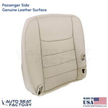 99-01 For Lincoln Town Car Genuine Leather Passenger Bottom Cover Lt. Parchment - OEM-Style Replacement Seat Cover