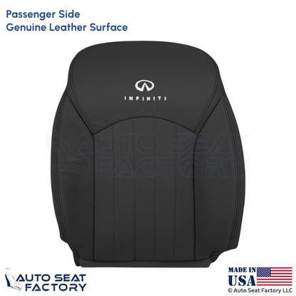 2008-2012 For Infiniti EX35 Genuine Leather Passenger Top Seat Cover Graphite - OEM-Style Replacement Seat Cover