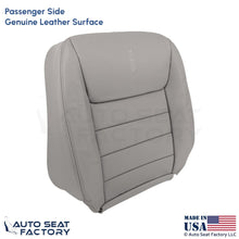 99-01 Fits Lincoln Town Car Genuine Leather Passenger Top Cover Light Graphite - OEM-Style Replacement Seat Cover