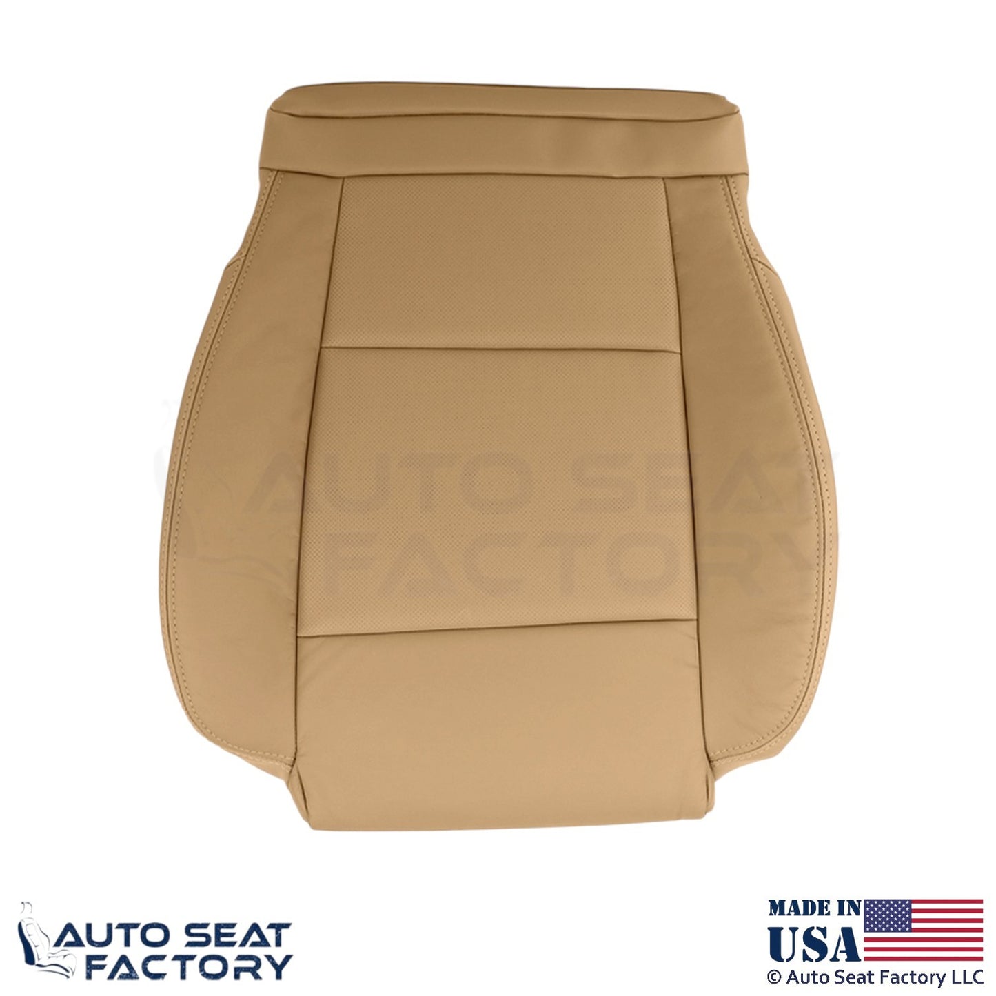 2013-2014 Fits Cadillac ATS Leather Perf Driver Side Seat Covers Caramel - OEM-Style Replacement Seat Cover