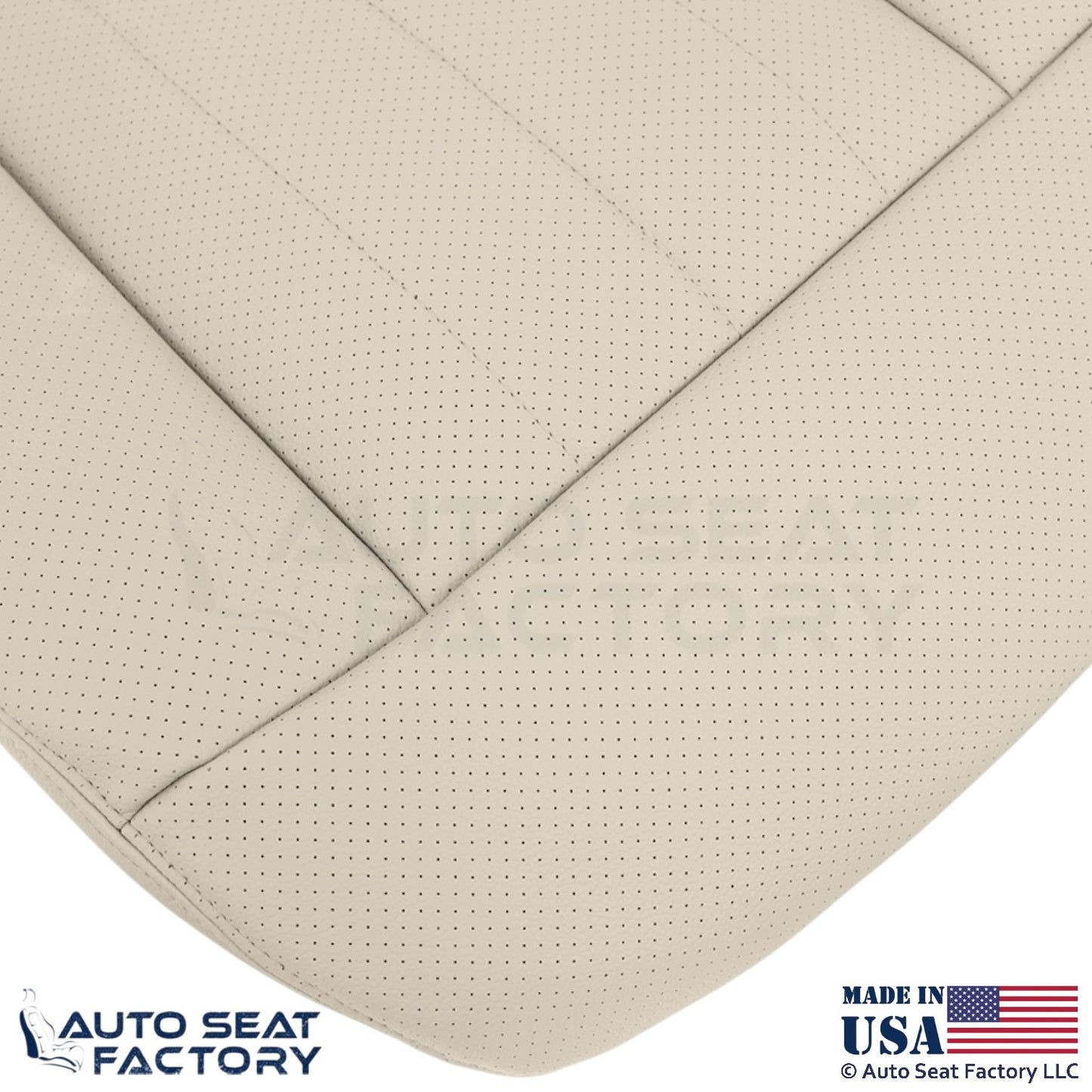 2014-2016 Fits Mercedes Benz E550 Leatherette Perf Bottom Seat Covers Silk Beige - OEM-Style Replacement Seat Cover