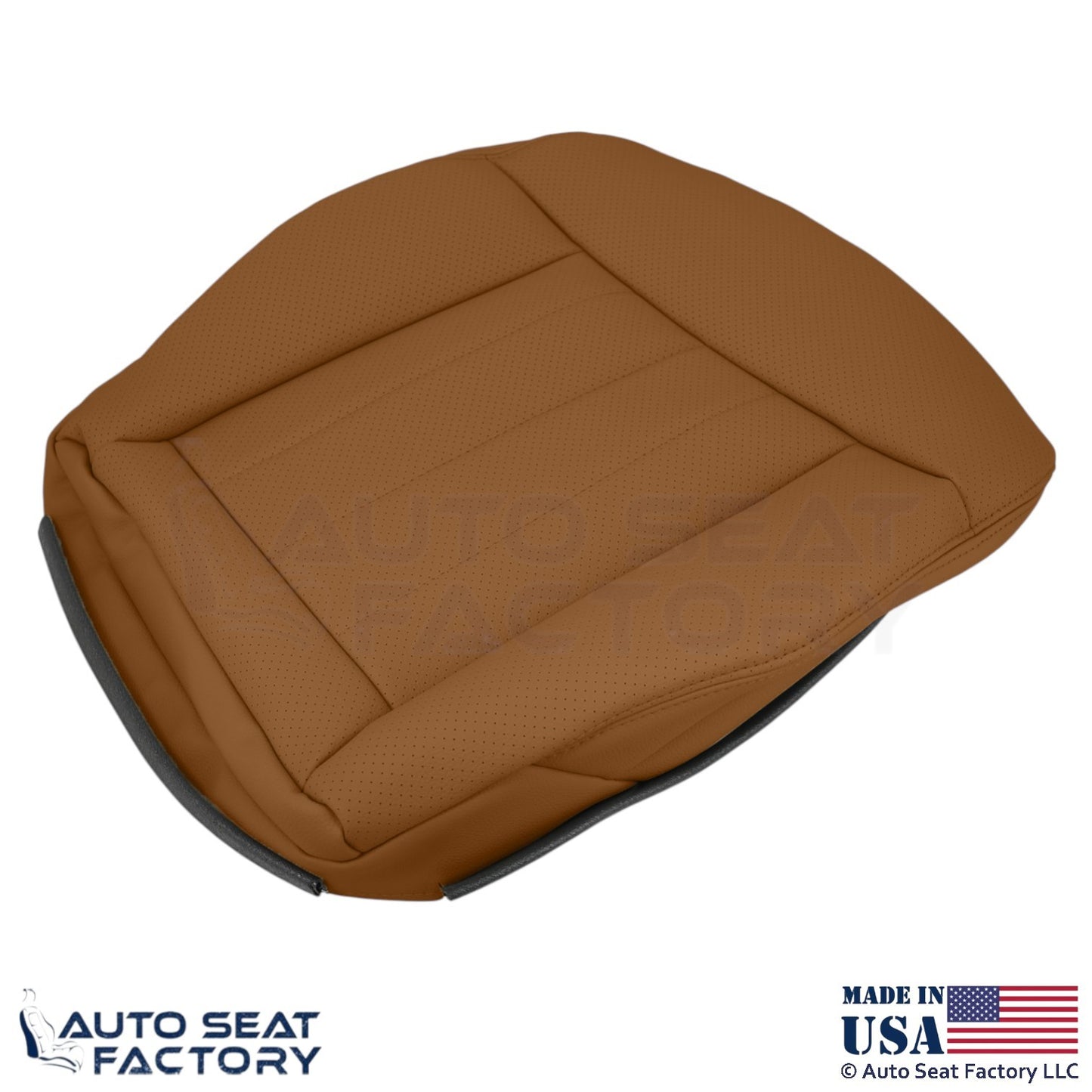 2010-2016 Fits Mercedes Benz E550 Genuine Leather Perf Driver Bottom Cover Beige - OEM-Style Replacement Seat Cover