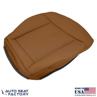 2010-2016 Fits Mercedes Benz E550 Genuine Leather Perf Driver Bottom Cover Beige - OEM-Style Replacement Seat Cover