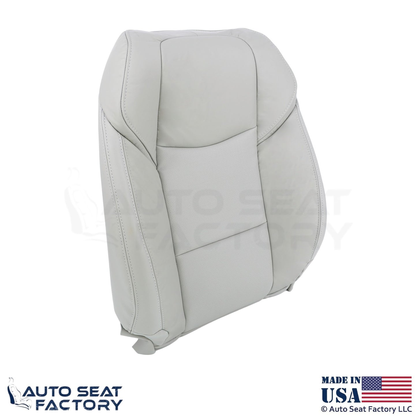 2015-2019 Fits Cadillac ATS Leather Perf Front Seat Covers Light Neutral - OEM-Style Replacement Seat Cover