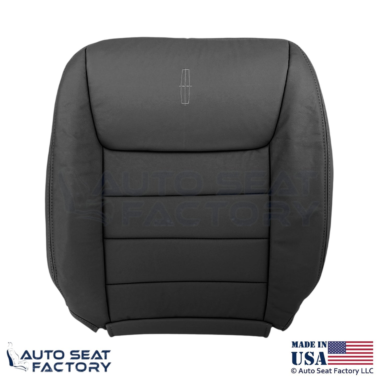 1999-2001 Fits Lincoln Town Car Genuine Leather Front Seat Covers Deep Charcoal - OEM-Style Replacement Seat Cover