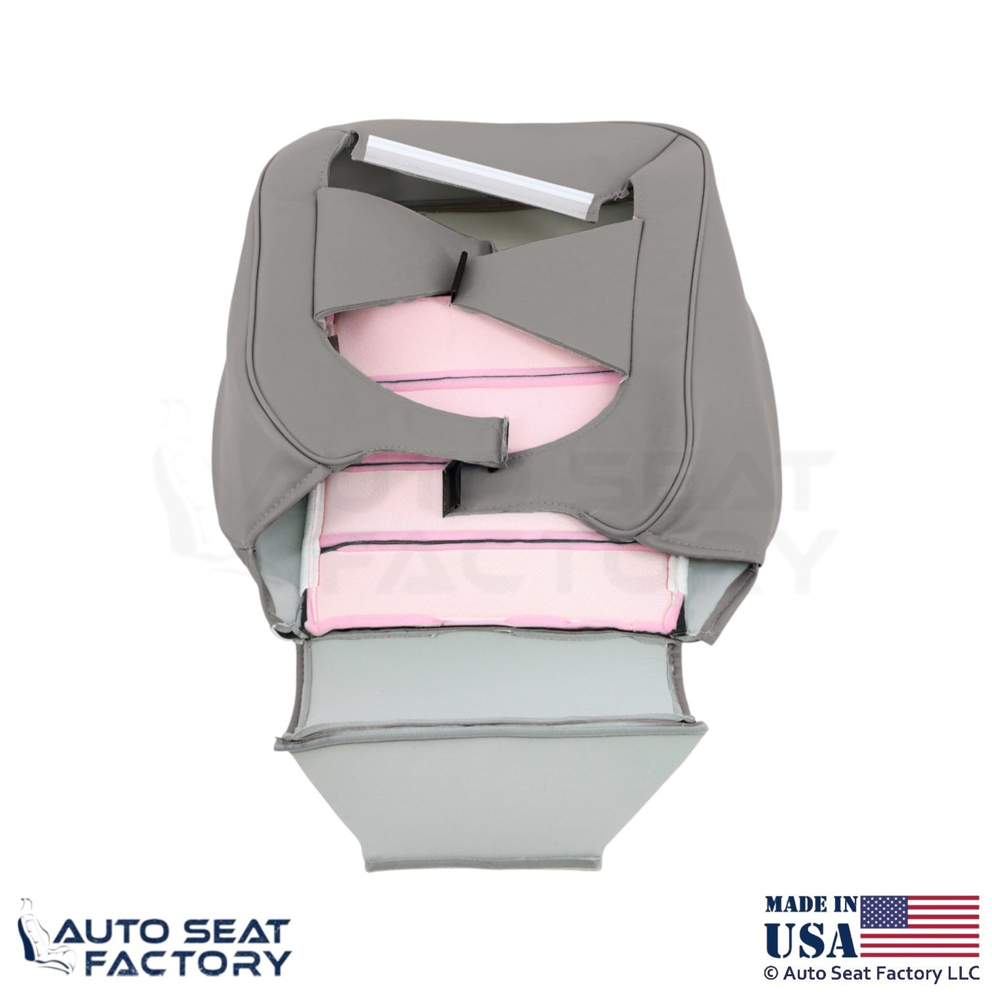 1999-2001 Fits Lincoln Town Car Genuine Leather Driver Top Cover Light Graphite - OEM-Style Replacement Seat Cover