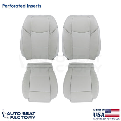 2015-2019 Fits Cadillac ATS Leather Perf Front Seat Covers Light Neutral - OEM-Style Replacement Seat Cover