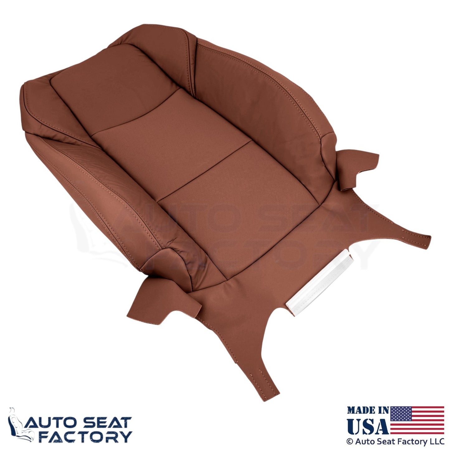 2015-2019 Fits Cadillac ATS Leatherette Perf Front Passenger Side Covers Brown - OEM-Style Replacement Seat Cover
