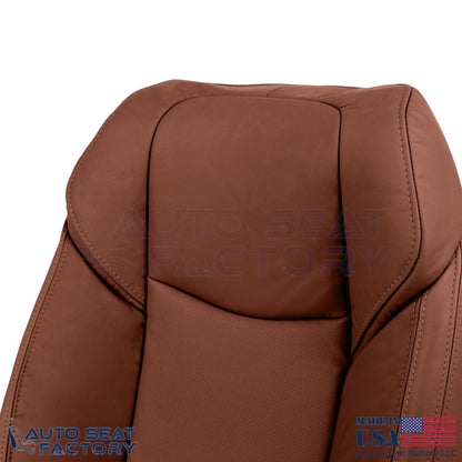 2015-2019 Fits Cadillac ATS Leatherette Perf Front Replacement Seat Covers Brown - OEM-Style Replacement Seat Cover