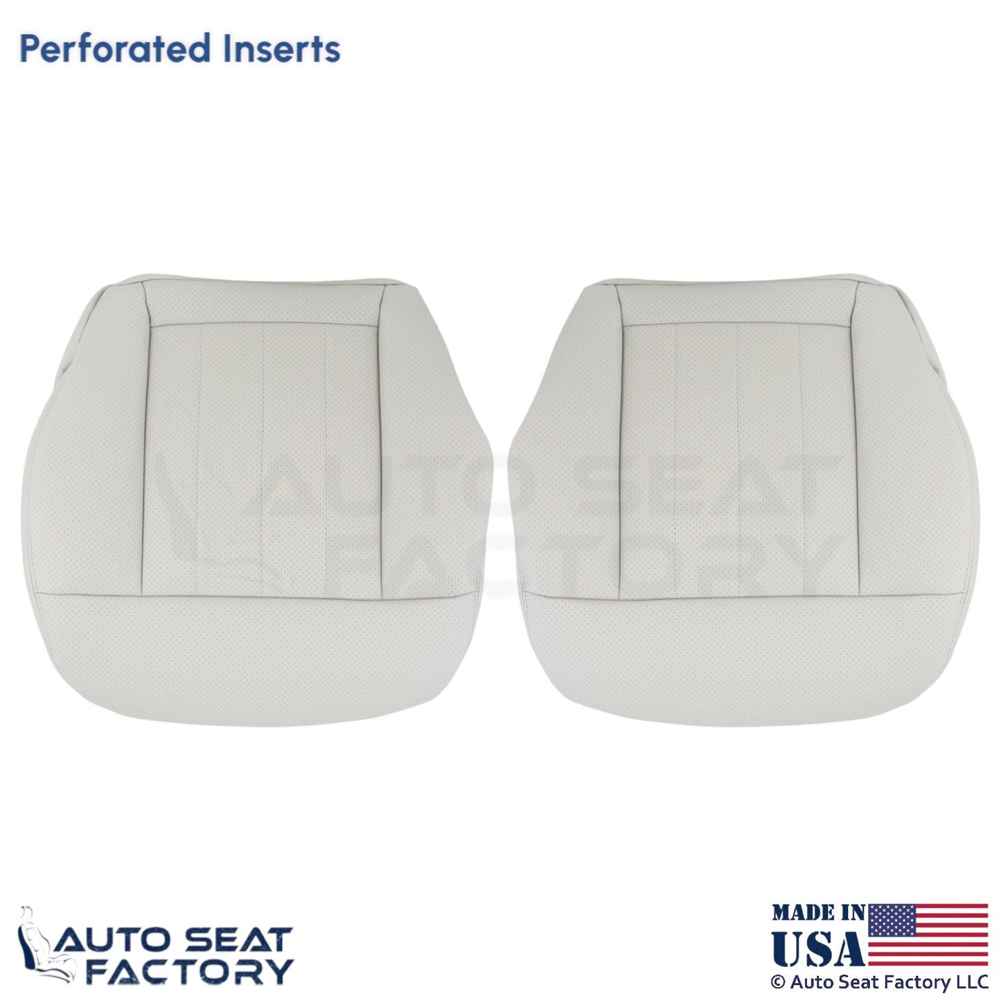 2014-2016 Fits Mercedes Benz E550 E350 Leatherette Perf. Bottom Seat Covers Gray - OEM-Style Replacement Seat Cover