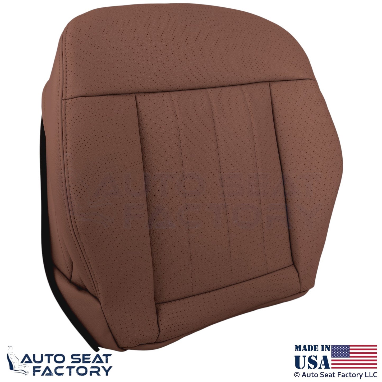 2010-16 For Mercedes Benz E550 Genuine Leather Perf Passenger Bottom Cover Brown - OEM-Style Replacement Seat Cover