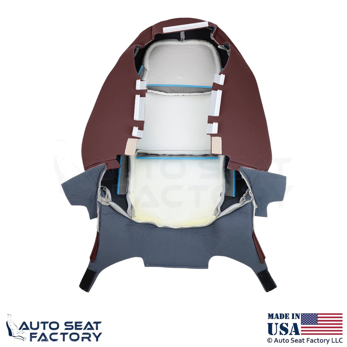 2013-2019 Fits Cadillac ATS Leatherette Front Driver Top Seat Cover Morello Red - OEM-Style Replacement Seat Cover