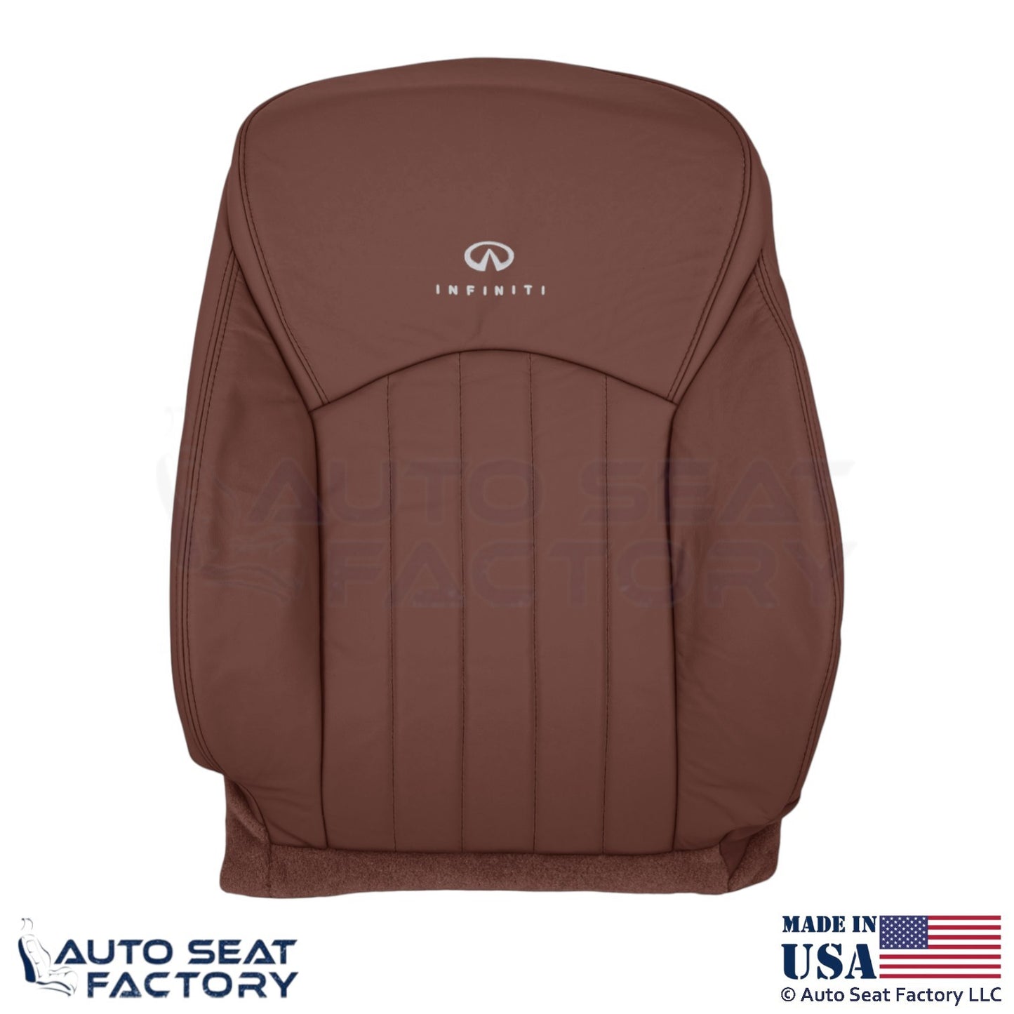 2008-2012 Fits Infiniti EX35 Genuine Leather Driver Side Seat Covers Chestnut - OEM-Style Replacement Seat Cover