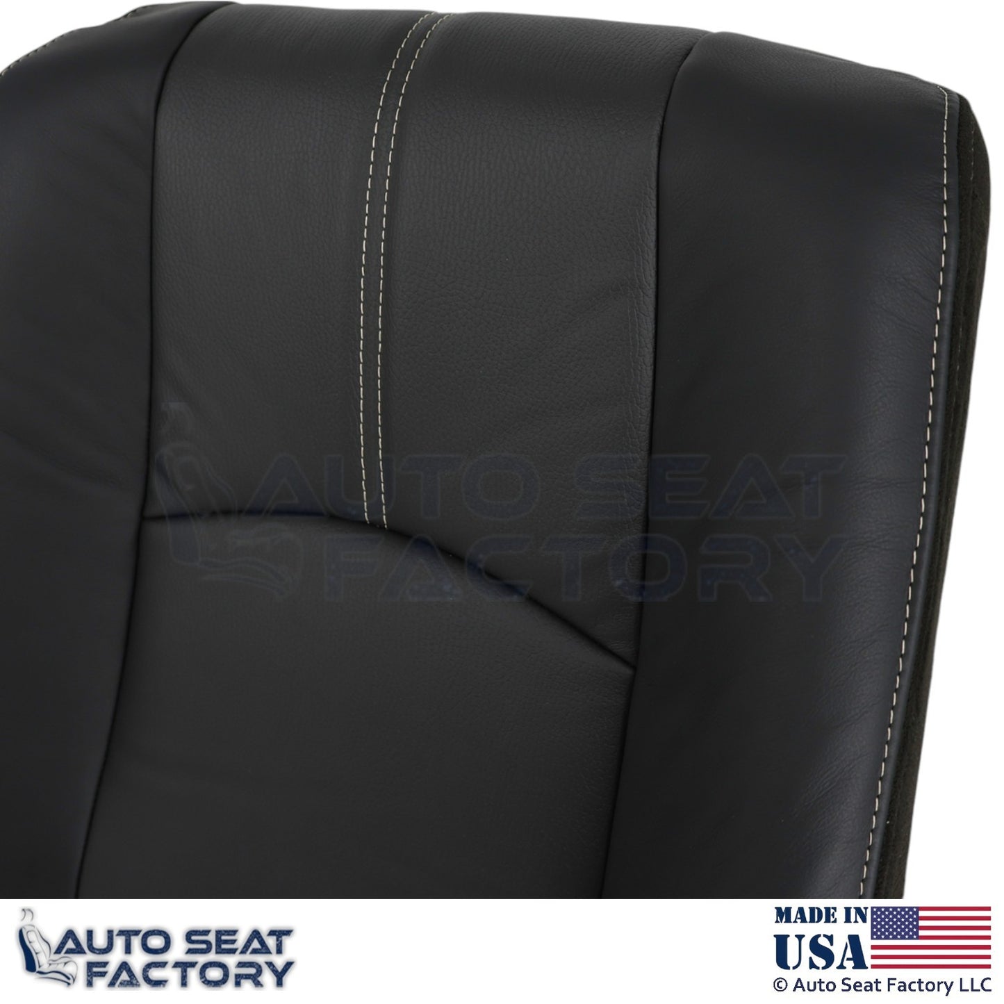 2008-2011 For Mazda Tribute Genuine Leather Passenger Top Seat Cover Black - OEM-Style Replacement Seat Cover
