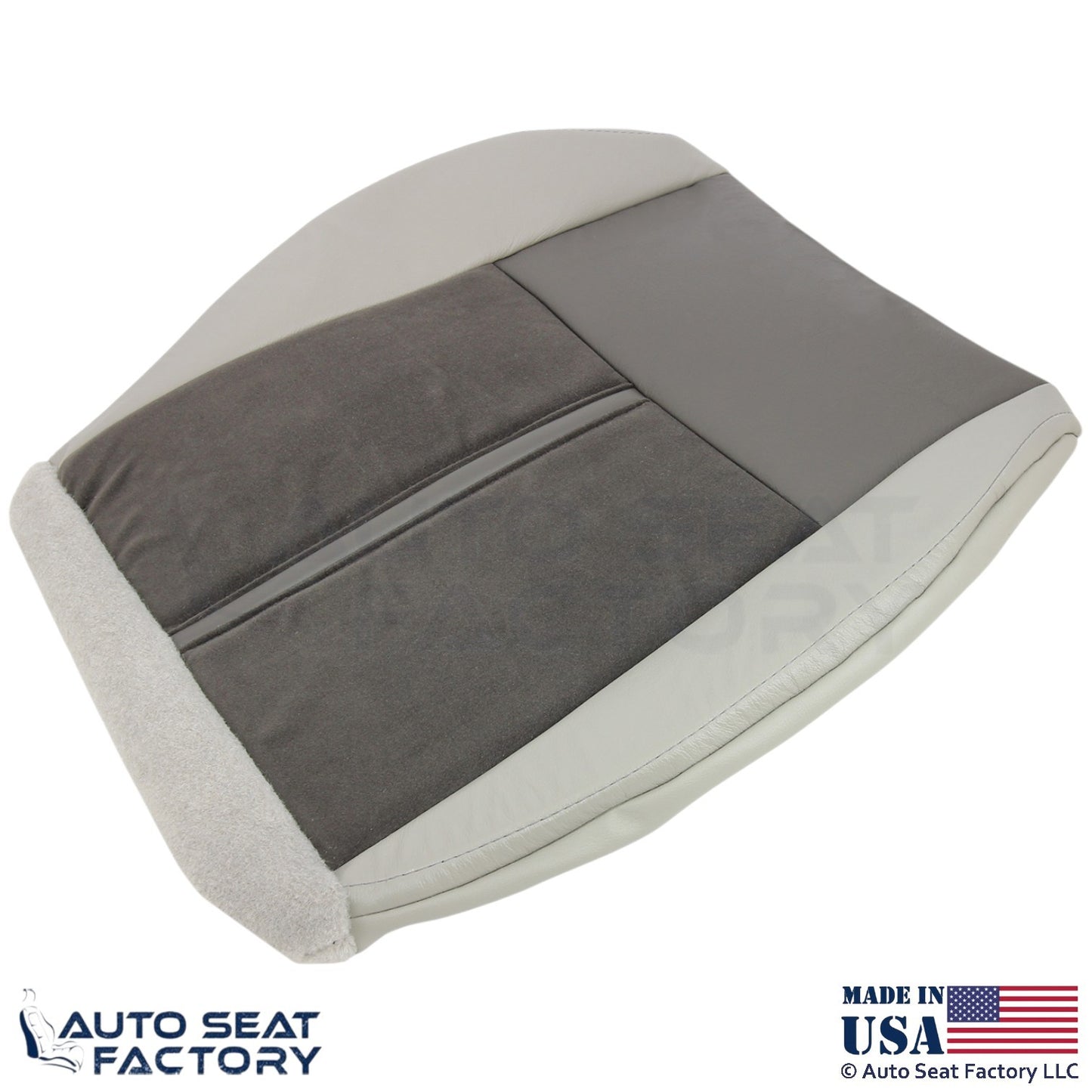 2006-2007 For Jeep Grand Cherokee Leather Suede Insert Driver Bottom Cover Khaki - OEM-Style Replacement Seat Cover