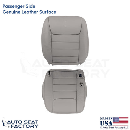 1999-2001 Fits Lincoln Town Car Genuine Leather Passenger Covers Light Graphite - OEM-Style Replacement Seat Cover