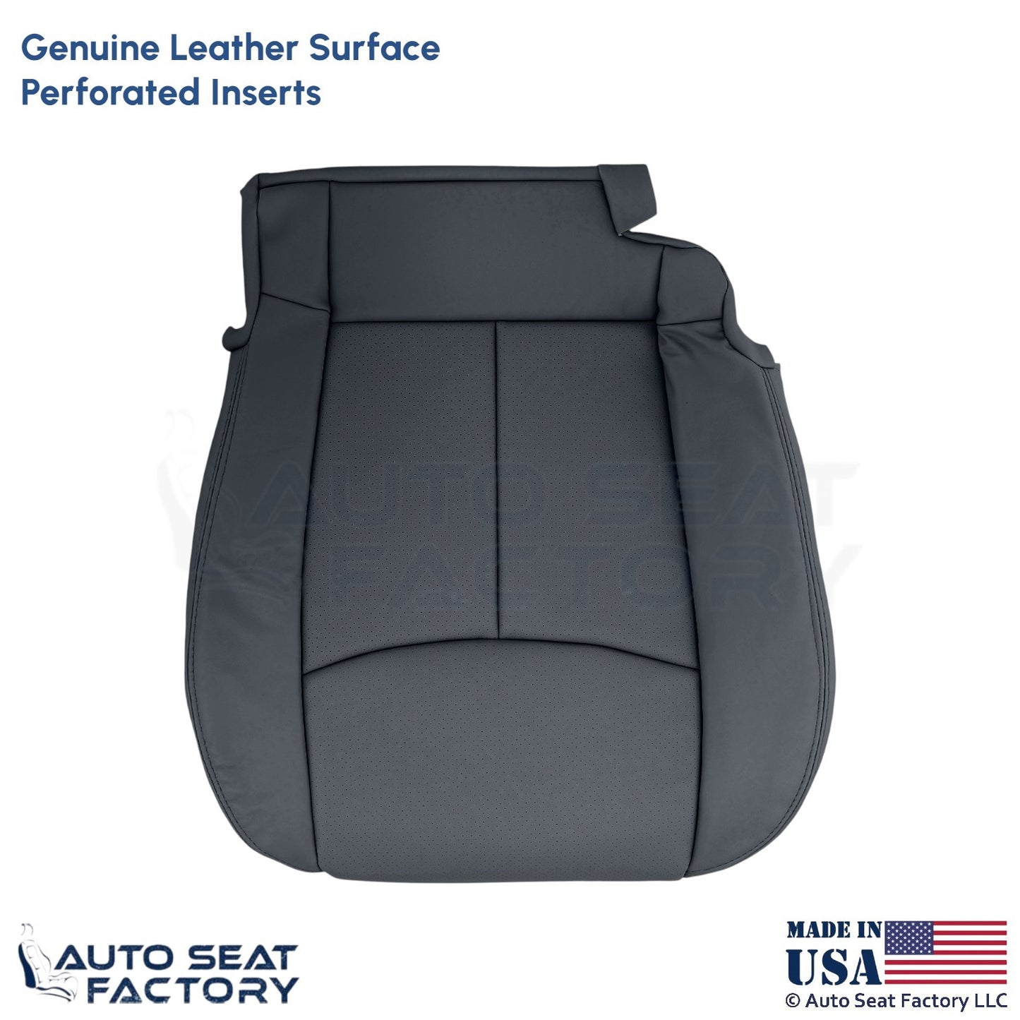 2011-2013 For Infiniti M37 M56 Genuine Leather Driver Bottom Seat Cover Graphite - OEM-Style Replacement Seat Cover