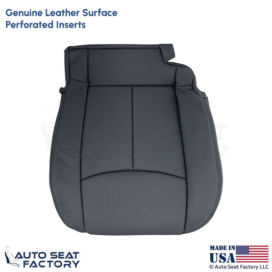 2011-2013 For Infiniti M37 M56 Genuine Leather Driver Bottom Seat Cover Graphite - OEM-Style Replacement Seat Cover