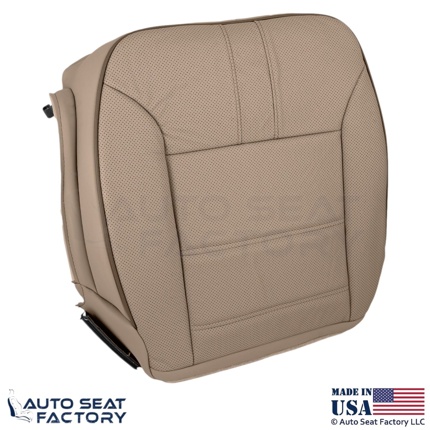 2010-2013 Fits Mercedes Benz R-Class Genuine Leather Passenger Bottom Cover Tan - OEM-Style Replacement Seat Cover