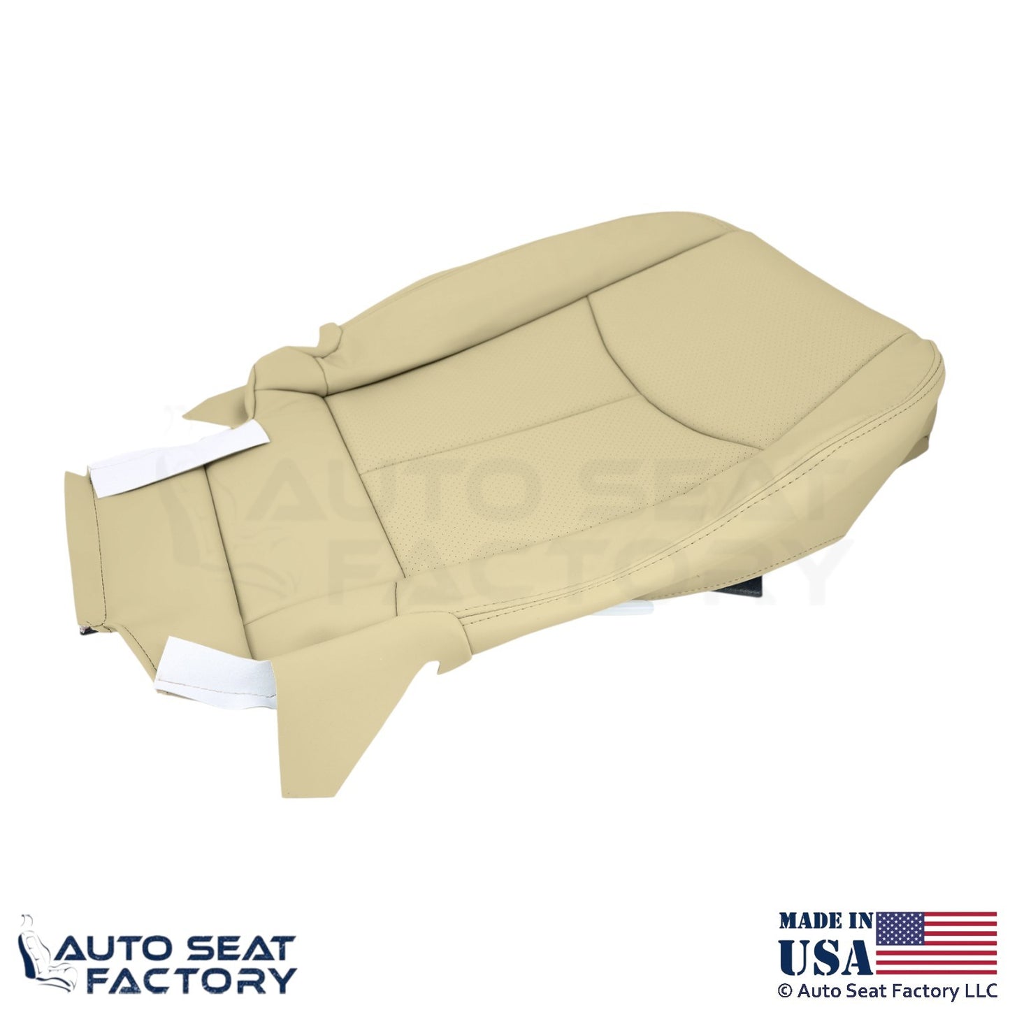 2011-2013 Fits Infiniti M37 M56 Genuine Leather Driver Bottom Seat Cover Wheat - OEM-Style Replacement Seat Cover