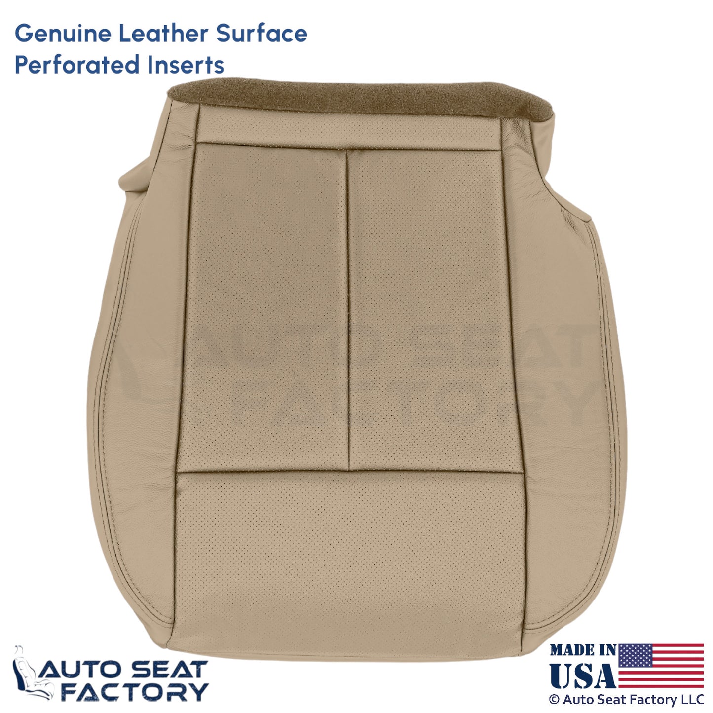 2013-2018 Fits Nissan Altima Sedan Genuine Leather Driver Bottom Cover Beige - OEM-Style Replacement Seat Cover