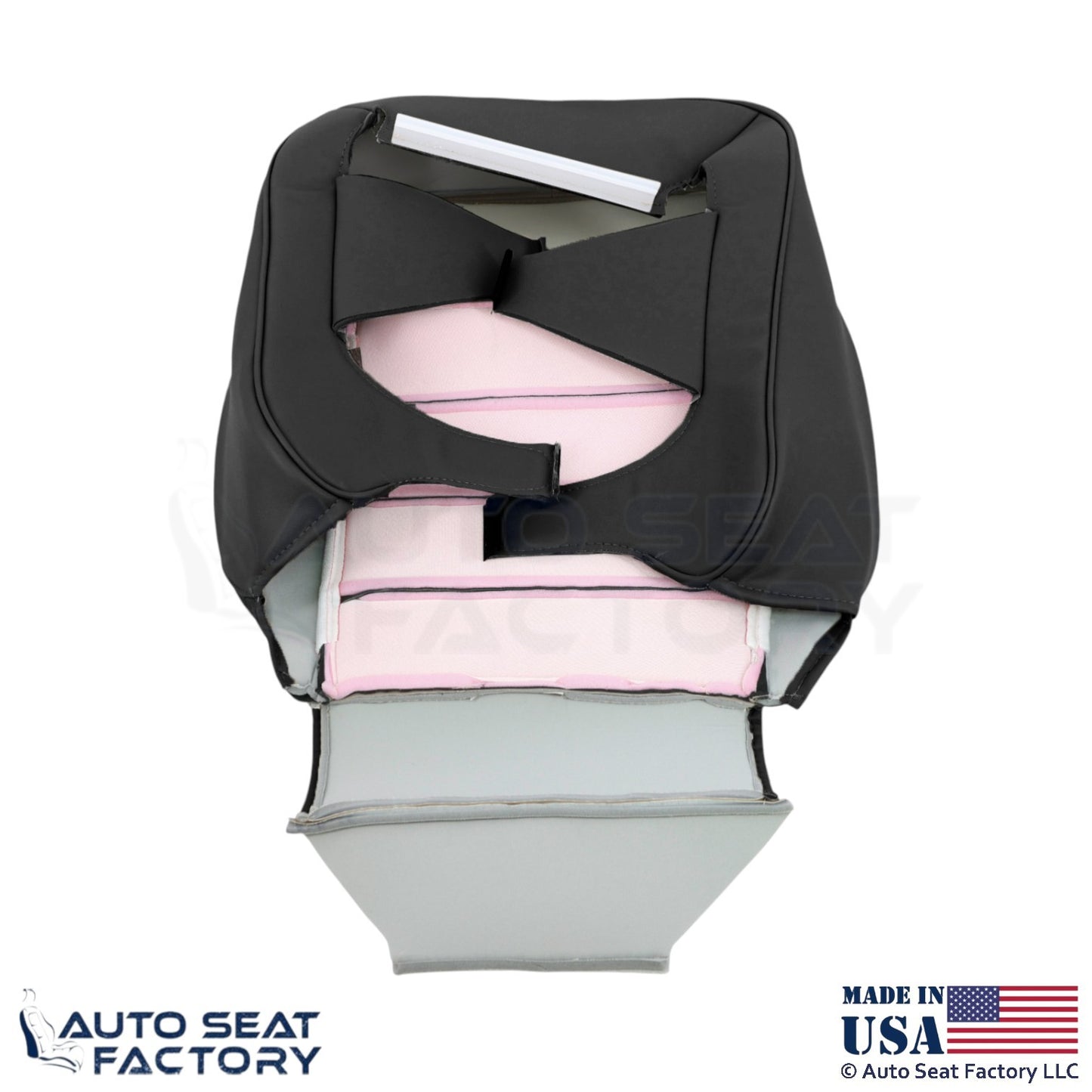 1999-2001 Fits Lincoln Town Car Genuine Leather Passenger Covers Deep Charcoal - OEM-Style Replacement Seat Cover