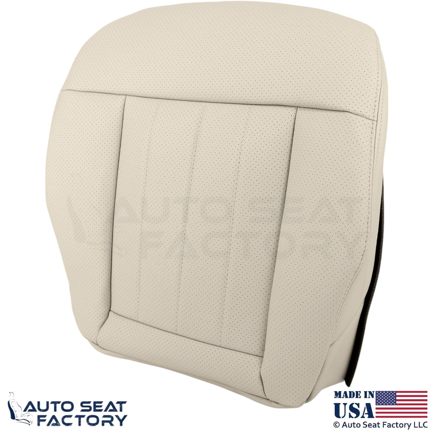 2010-2013 For Mercedes Benz E550 Genuine Leather Perf Driver Bottom Cover Almond - OEM-Style Replacement Seat Cover