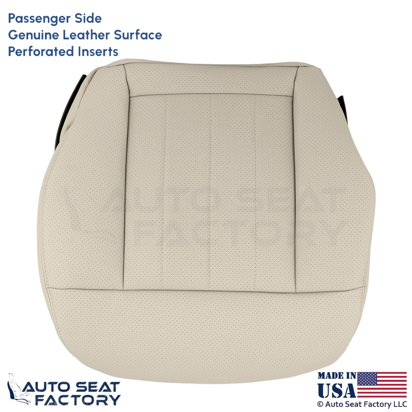 2010-13 For Mercedes Benz E550 Genuine Leather Prf Passenger Bottom Cover Almond - OEM-Style Replacement Seat Cover
