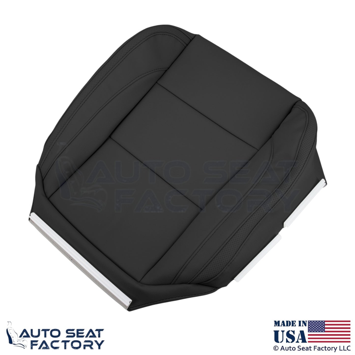 2008-2013 Fits Volvo C70 Leather Perf. Front Replacement Seat Covers Offblack - OEM-Style Replacement Seat Cover