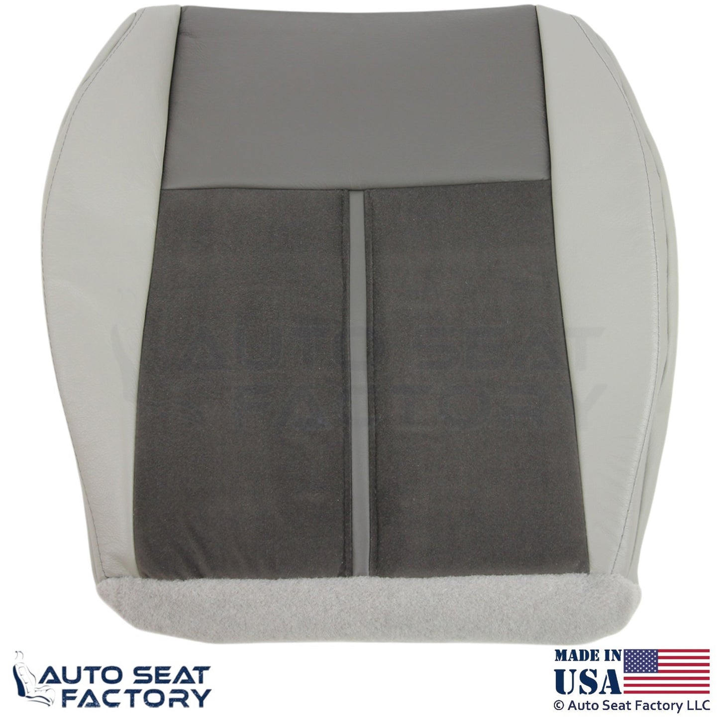 2006-2007 Fits Jeep Grand Cherokee Leather Suede Insert Bottom Covers Dark Khaki - OEM-Style Replacement Seat Cover