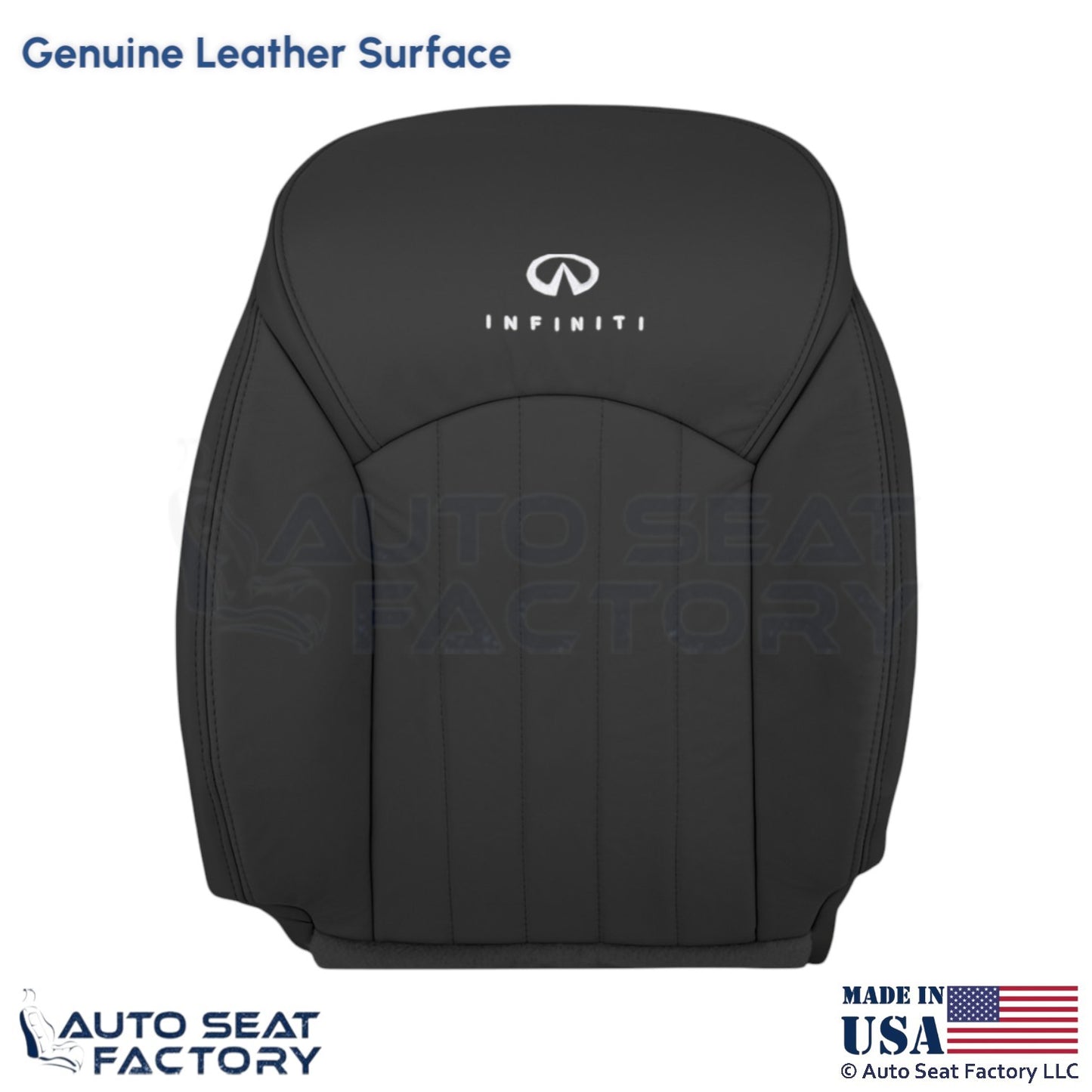 2008-2012 For Infiniti EX35 Genuine Leather Front Driver Top Seat Cover Graphite - OEM-Style Replacement Seat Cover