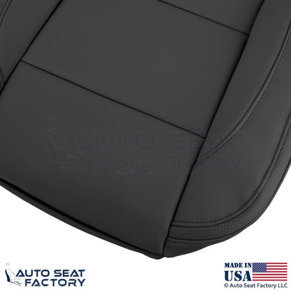 2008-2013 Fits Volvo C70 Leather Perf. Front Passenger Bottom Cover Offblack - OEM-Style Replacement Seat Cover