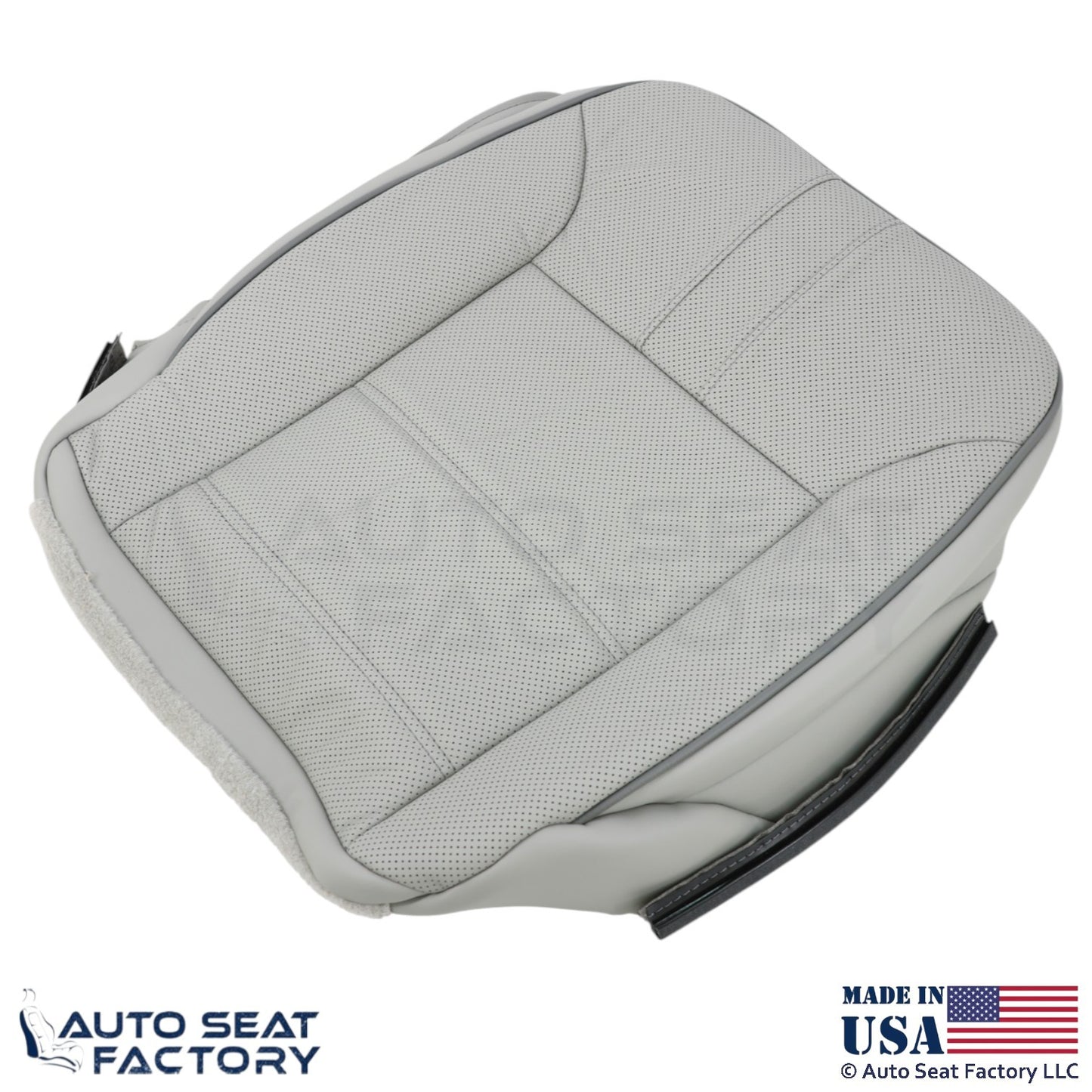 2010-2013 Fits Mercedes Benz R-Class Genuine Leather Passenger Bottom Cover Gray - OEM-Style Replacement Seat Cover