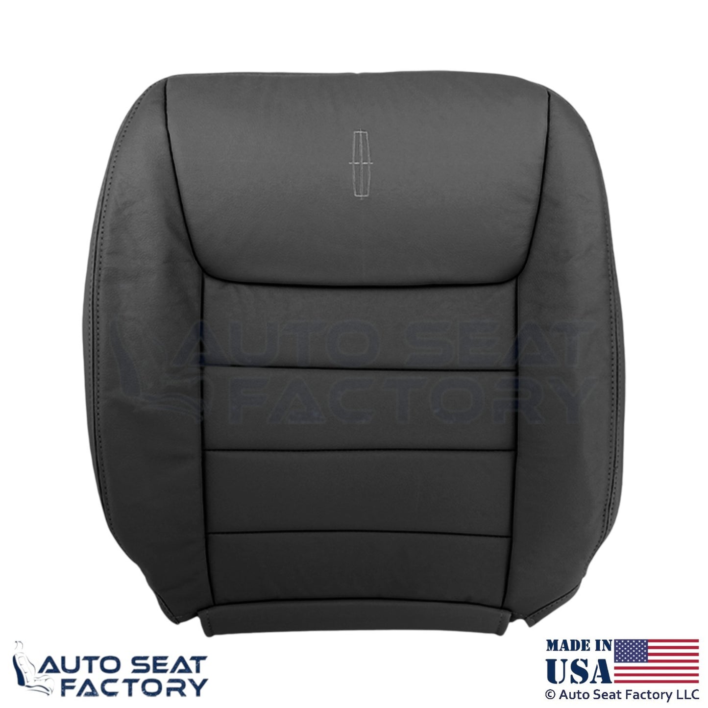1999-2001 For Lincoln Town Car Genuine Leather Passenger Top Cover Deep Charcoal - OEM-Style Replacement Seat Cover