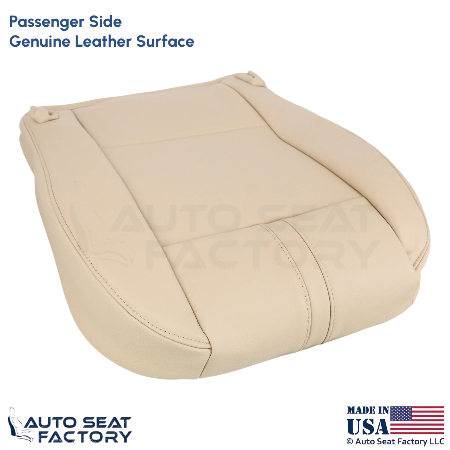 2003-2010 Fits BMW X3 Genuine Leather Front Passenger Bottom Cover Sand Beige - OEM-Style Replacement Seat Cover